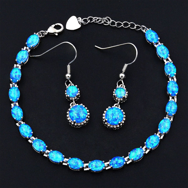 Pulsera Tenis de Ópalos Ovalados para Mujer