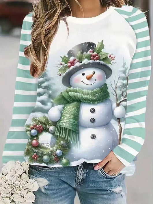 Suéter Largo para Mujer con Patrón de Muñeco de Nieve - Image 14
