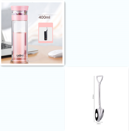 Botella Térmica de Vidrio Borosilicato 400ml con Infusor para Té y Agua - Image 13