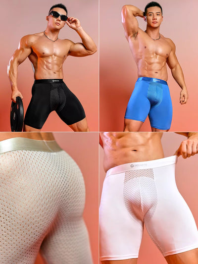 Calzoncillos Deportivos de Seda Helada con Largo Extendido para Hombre - Image 5