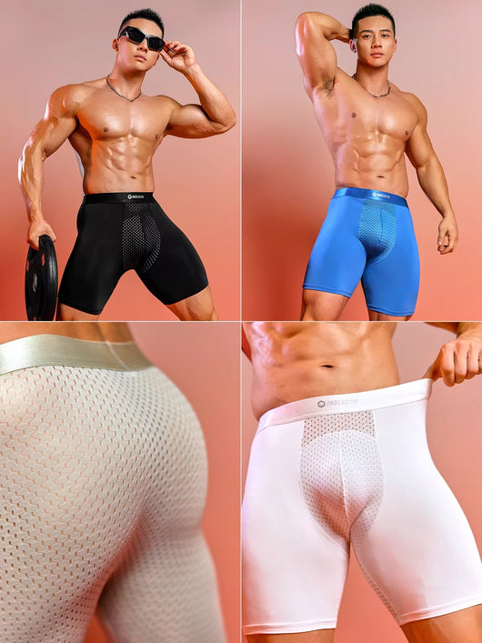 Calzoncillos Deportivos de Seda Helada con Largo Extendido para Hombre - Image 5