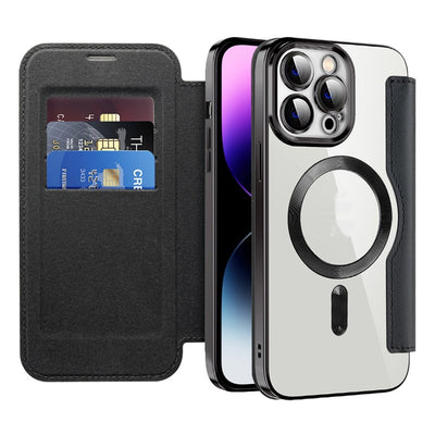Funda Protectora con Cargador Inalámbrico Transparente y Soporte para Tarjetas - Image 3