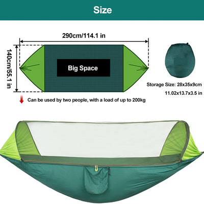 Hamaca de Camping Doble con Mosquitero Automático de Apertura Rápida - Image 6