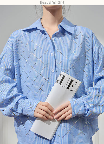 Conjunto Casual de Blusa y Shorts Azul para Mujer - Image 14