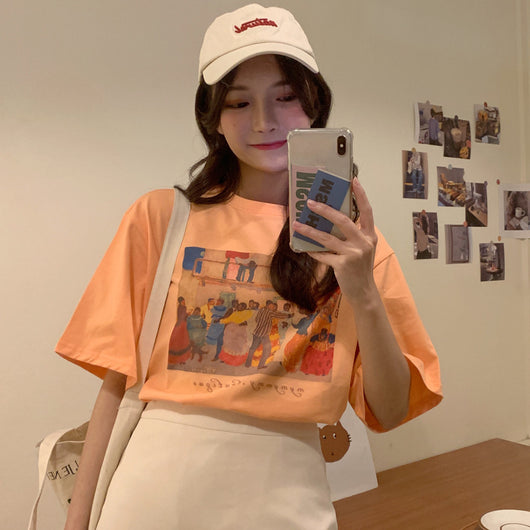 Blusa Suelta Manga Corta Mujer Diseño Retrato Japonés Exclusivo - Image 26