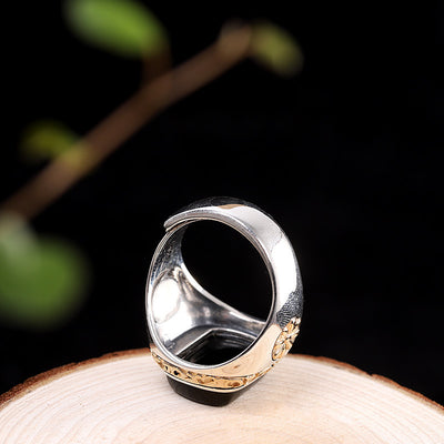 Anillo de Ágata Negra Personalizado para Hombre - Image 5