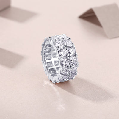 Juego de Anillos de Boda Moissanita Premium - Plata S925 Chapada en Platino con Certificación de Diamante - Image 7