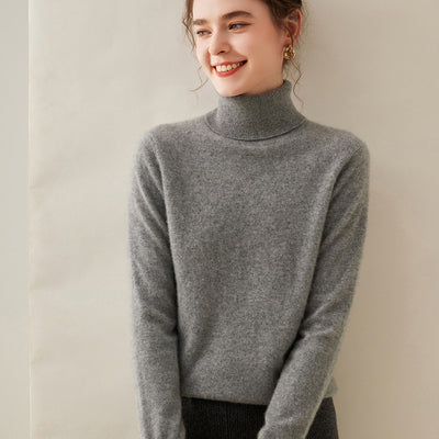 Suéter Cuello Alto de Cachemira Pura para Mujer - Image 14