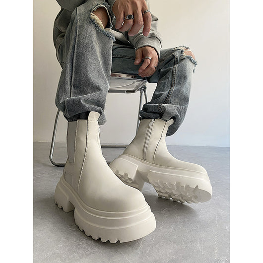 Botas Martin de Cuero para Otoño e Invierno - Zapatos Altos Forrados en Felpa para Hombre - Image 14
