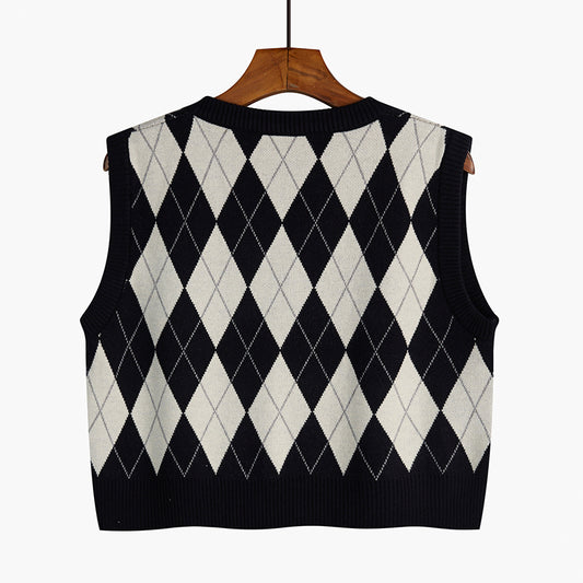Chaleco Tejido Retro Capas - Corto y Versátil - Image 2