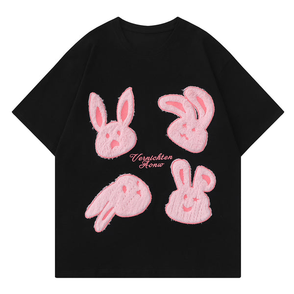Camiseta para Hombre con Estampado de Conejito Adorable