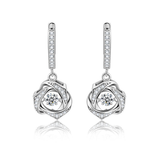 Aretes de Plata Esterlina Luxury Corazón Brillante para Mujer - Image 2