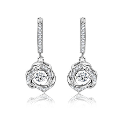Aretes de Plata Esterlina Luxury Corazón Brillante para Mujer - Image 2