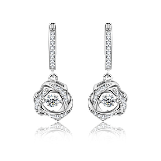 Aretes de Plata Esterlina Luxury Corazón Brillante para Mujer - Image 2