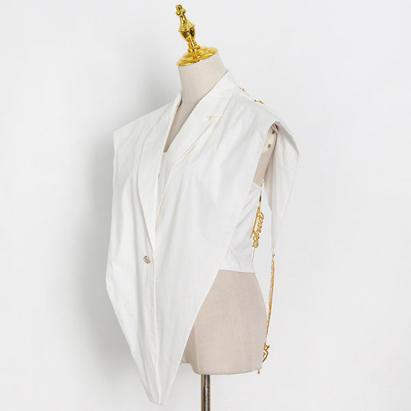 Blusa Triangular Invertida con Costura en Cadena - Diseño Trendy