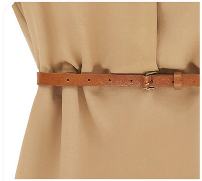 Vestido Casual de Verano Mujer Chifón Suelto con Cinturón - Image 7
