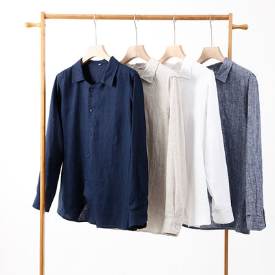 Camisa de Lino para Hombre Primavera Verano