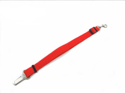 Orange adjustable dog car safety seat belt restraint with a metal seat belt buckle and a swivel snap hook. - Image 10