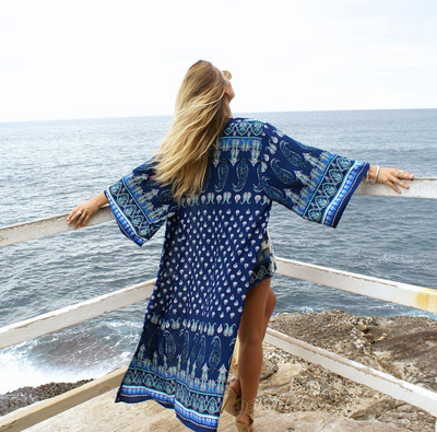 Kimono Boho de Gasa Floral Vintage - Cárdigan Suelto Playero y Protector Solar - Image 8