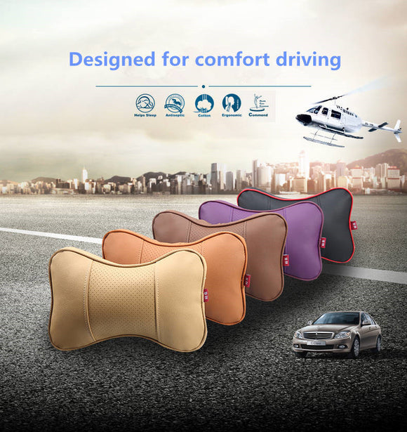 Juego de 2 Almohadas Cervicales 3D en Cuero Artificial Premium
