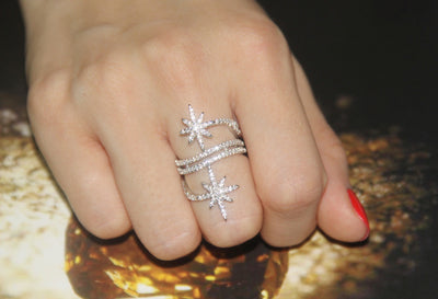 Anillo de Plata 925 con Cristales y Diamantes - Diseño Moderno para Mujer - Image 3