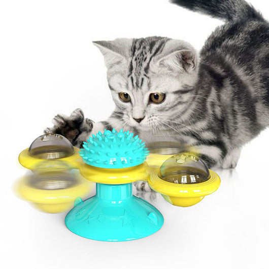 Juguete Interactivo Giratorio para Gatos - Rascador Multiusos con Limpiador Dental - Image 3