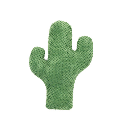 Green corduroy cactus cat toy, durable and fun for feline interaction and mood improvement. - Image 6