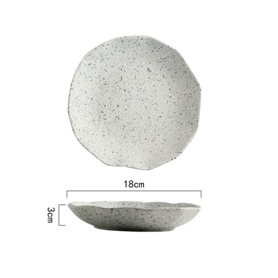 Plato de Cerámica Hoja de Loto con Patrón Granito Nórdico - Image 9