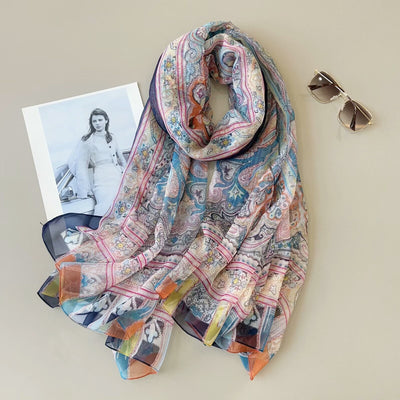 Pañuelo de Playa Estampado Cachemira con Protección Solar - Image 55