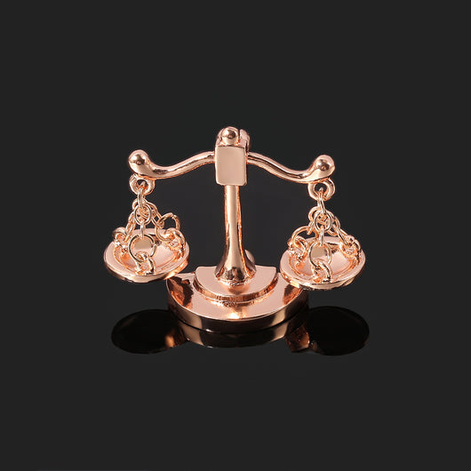 Broche Plata de Ley Balanza Diseño Bicolor Plata y Oro Rosa - Image 12