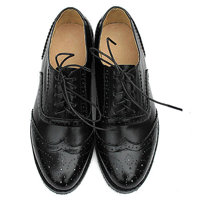 Zapatos Planos de Cuero Estilo Británico con Punta Afilada para Mujer - Image 19