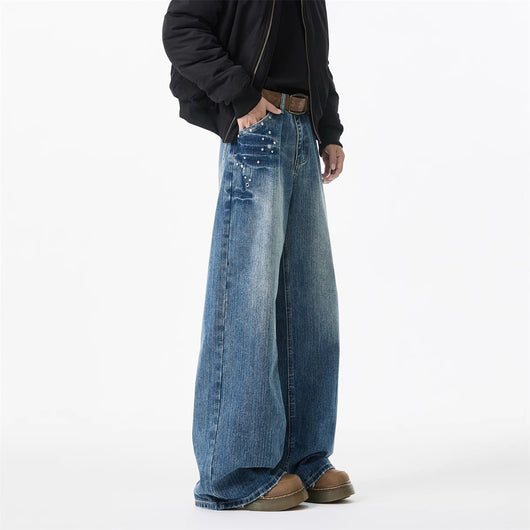 Jeans American Rivet Efecto Desgastado con Estilo Lightning - Image 13