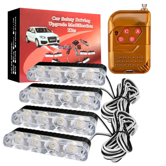 Kit de Luces Estroboscópicas de Advertencia 16LED con Control Remoto Inalámbrico - Image 5