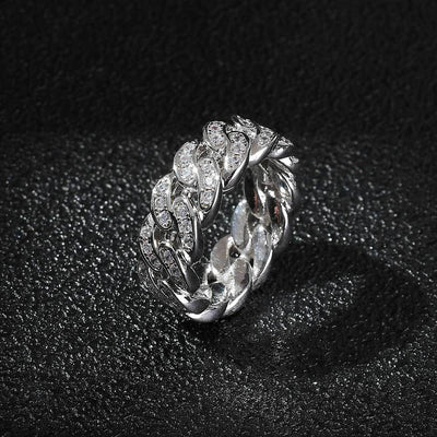 Anillo Cubano de Circonia Cúbica para Hombre con Eslabones de Una Fila - Image 9