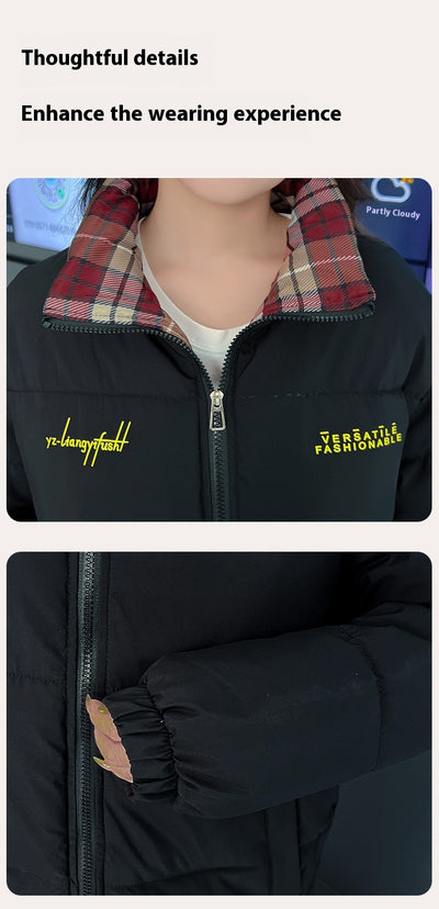 Abrigo Acolchado de Algodón con Cuello Alzado y Costuras Escocesas - Image 31