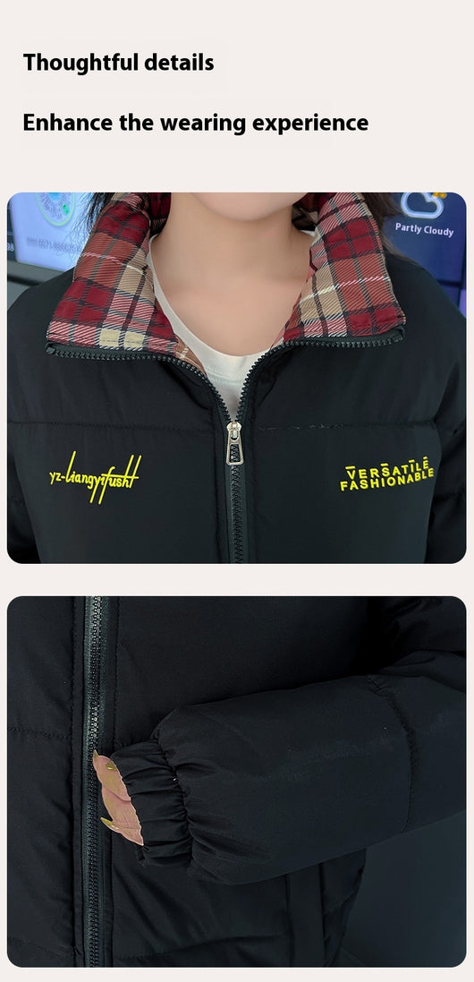 Abrigo Acolchado de Algodón con Cuello Alzado y Costuras Escocesas - Image 31