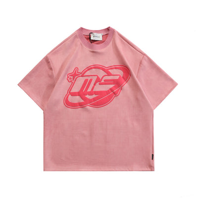 Playera Holgada Hip-hop Unisex con Estampado de Letras en Terciopelo Sintético - Image 6