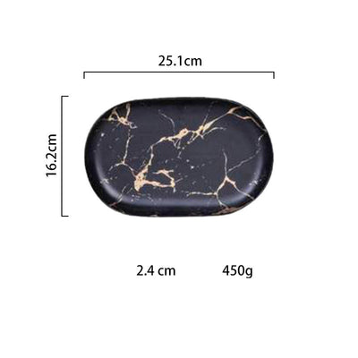 Bandeja de Cerámica Irregular Mármol y Oro - Lujo Minimalista - Image 12