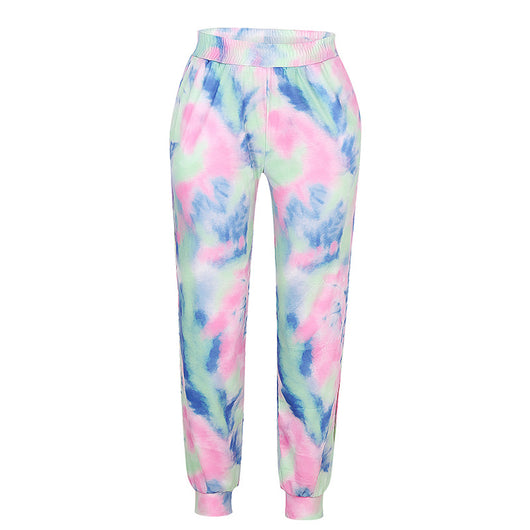 Pantalones Casuales con Estampado Tie-Dye Bicolor - Image 9
