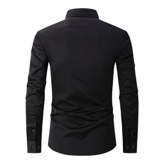 Camisa Hombre Colores Sólidos Primavera - Image 3