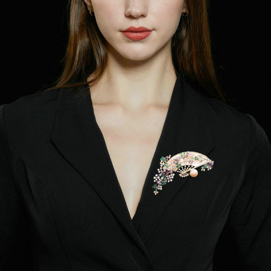 Broche Abanico Retro Elegante para Cheongsam