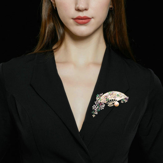 Broche Abanico Retro Elegante para Cheongsam