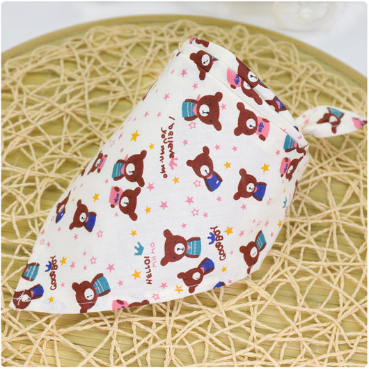Pañuelo Triangular de Algodón con Encaje y Estampado Infantil - Image 43