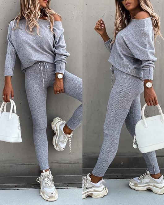 Traje Casual Hombro Descubierto para Mujer - Image 11