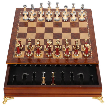 Ajedrez de Madera Maciza con Almacenamiento en Metal Luxe - Image 10