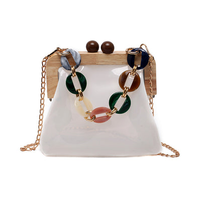 Bolso Mensajero Transparente con Cadena para Mujer - Image 3
