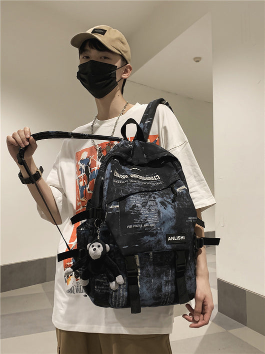 Mochila Harajuku Negra Estilo Metal Urbano - Serie Mountain - Image 9