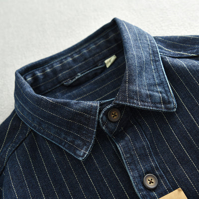 Camisa Denim a Rayas para Hombre - Estilo Ejecutivo - Image 2