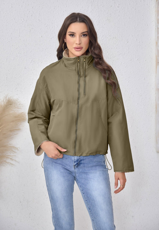 Abrigo Acolchado de Algodón con Cuello de Terciopelo para Mujer - Image 13