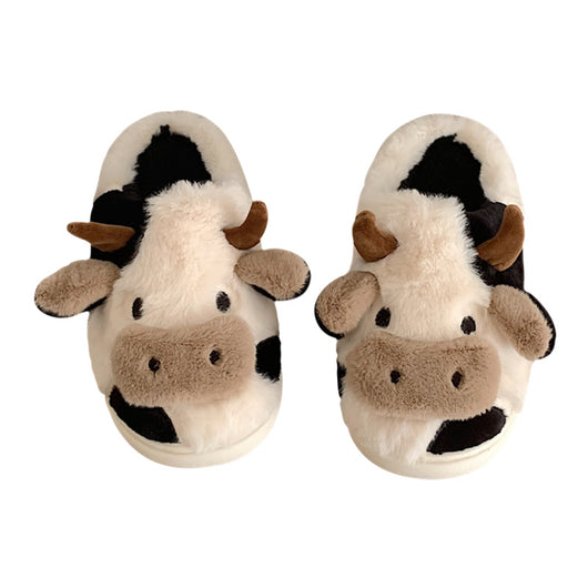 Pantuflas de Lana Cálidas con Diseño de Vaca Caricatura para Mujer - Image 6